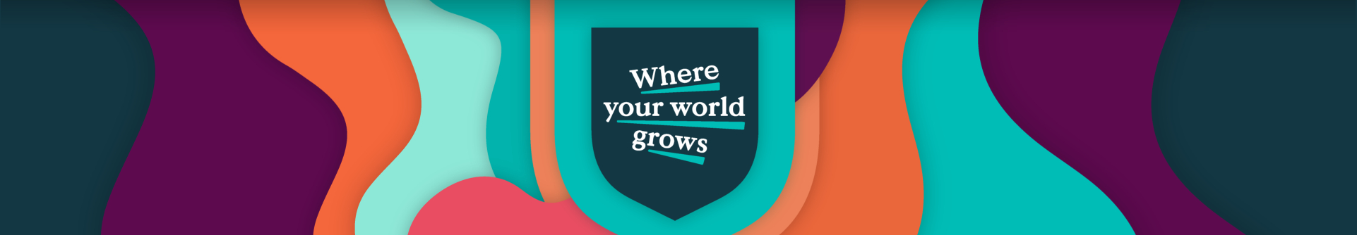 Banner with where your world grows text.